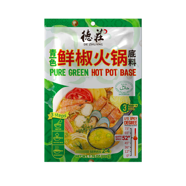 De Zhuang GREEN HOT-POT BASE 52° 德荘青一色鲜椒火锅底料52