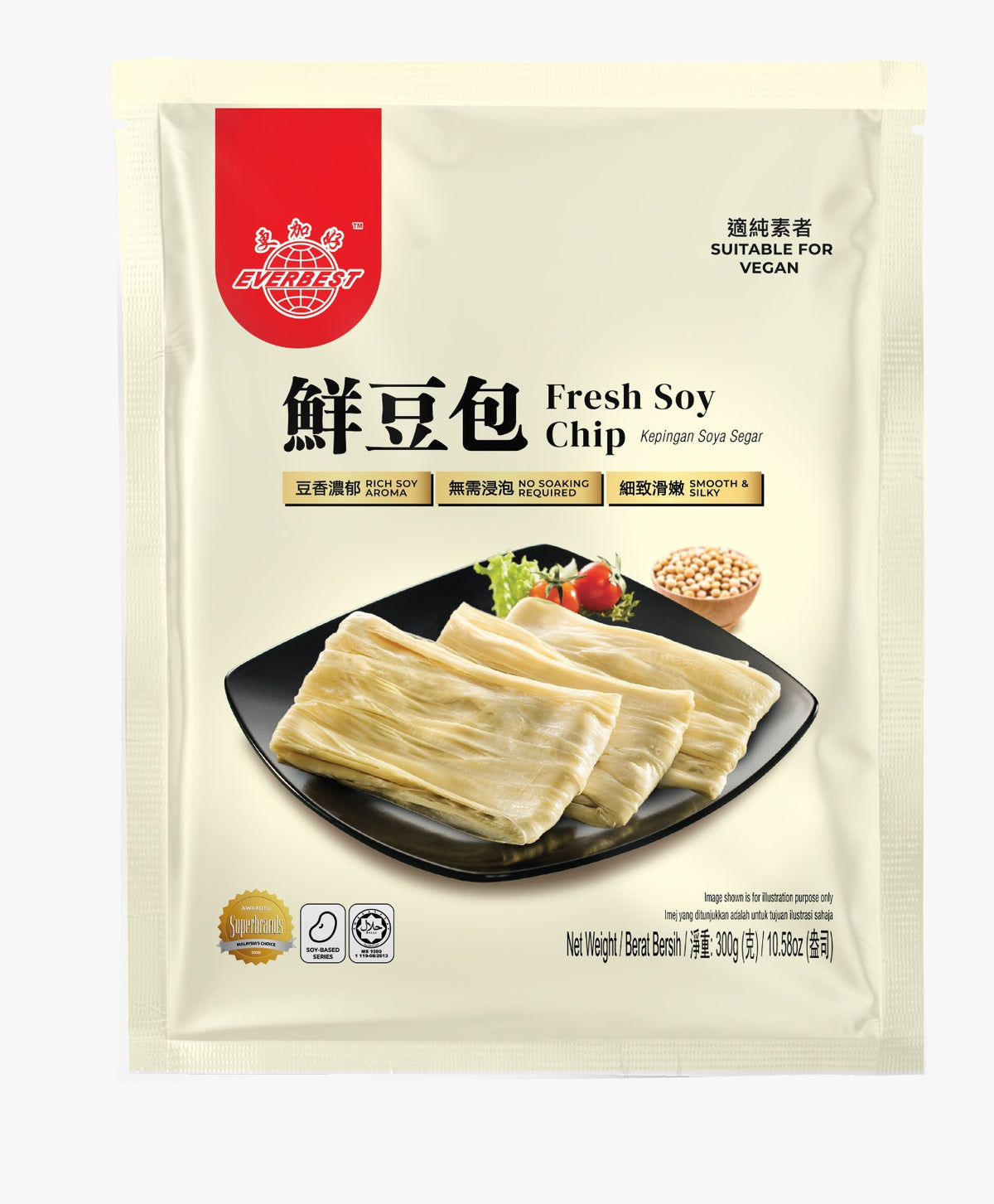 EVERBEST Vegetarian Fresh Soy Chip 300g 鲜豆包